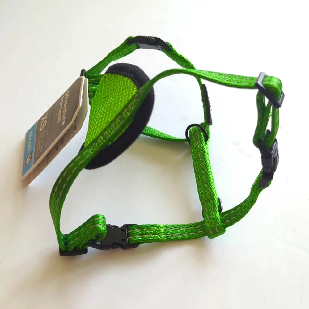 Adventure Dog Harness by Alcott Reflective Green & Mesh Padding Size XS